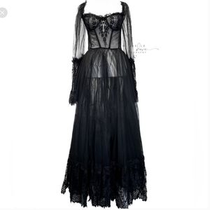 Widow Lady Dance With Death Maxi Dress NWT